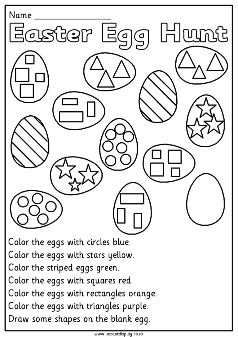 easter activity sheets printable