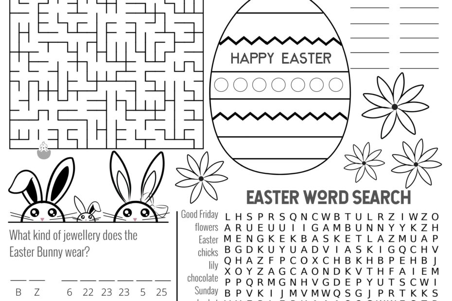 Easter Printable Easter Activity Sheet Easter Learning Games Worksheet