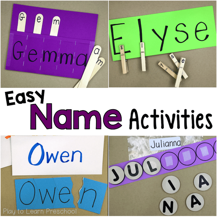 Easy Do It Yourself Name Activities For Preschoolers