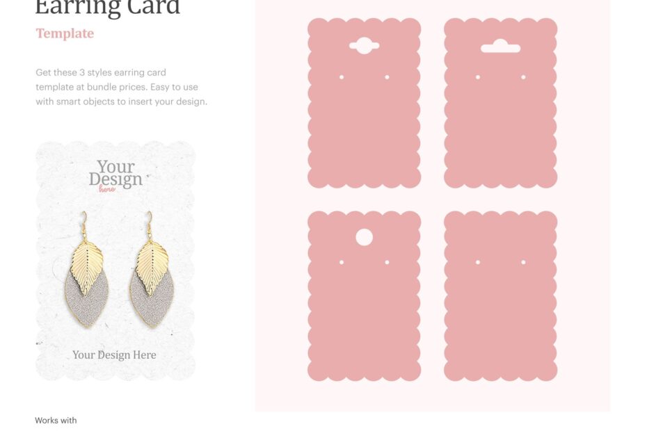 Editable Earring Display Card Earring Tags Earring Template PRINTABLE
