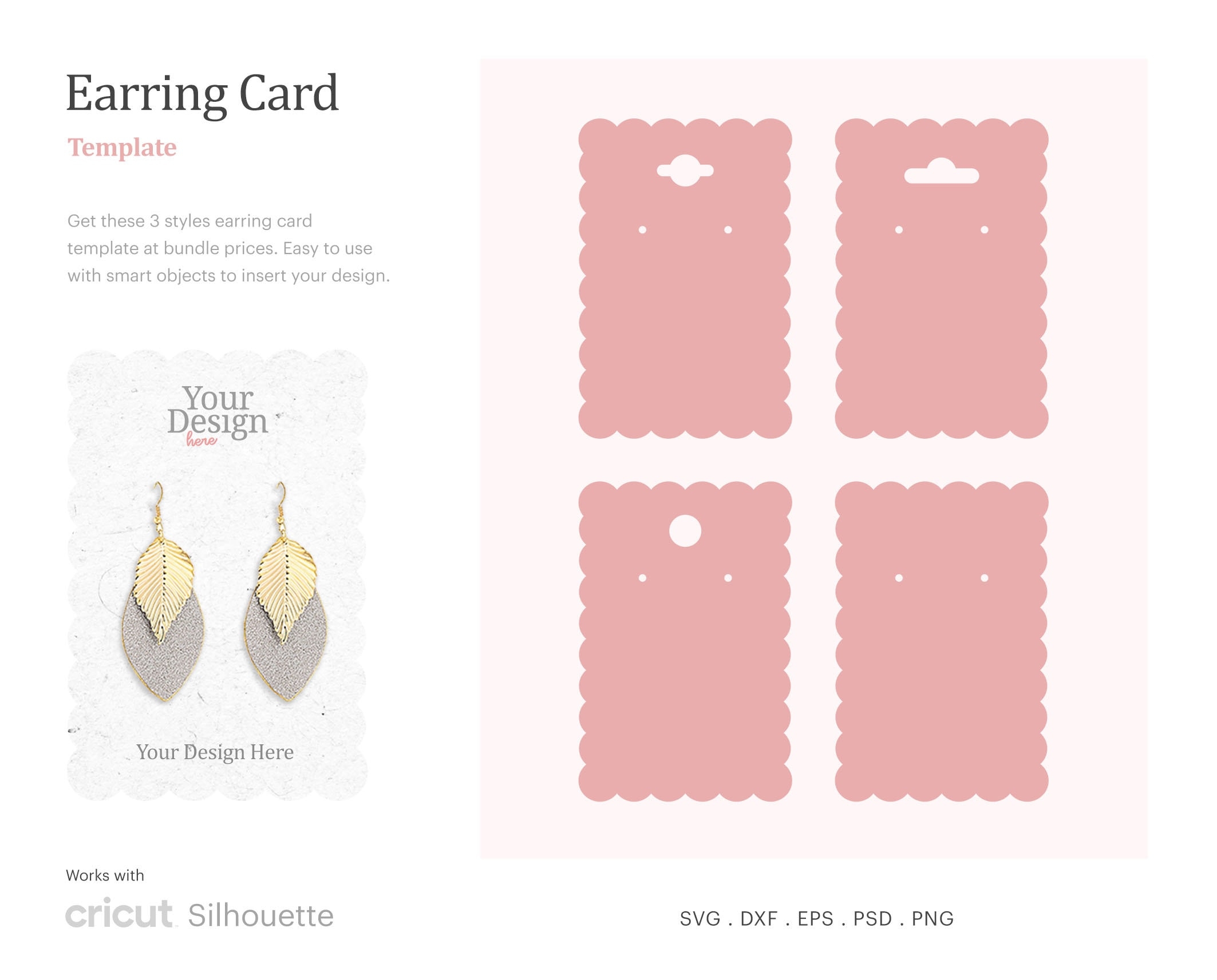 Editable Earring Display Card Earring Tags Earring Template PRINTABLE 