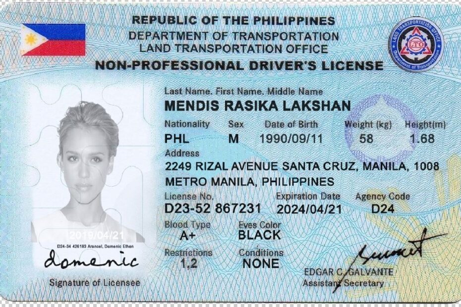 Editable Philippines Driver License Template MehrzHub