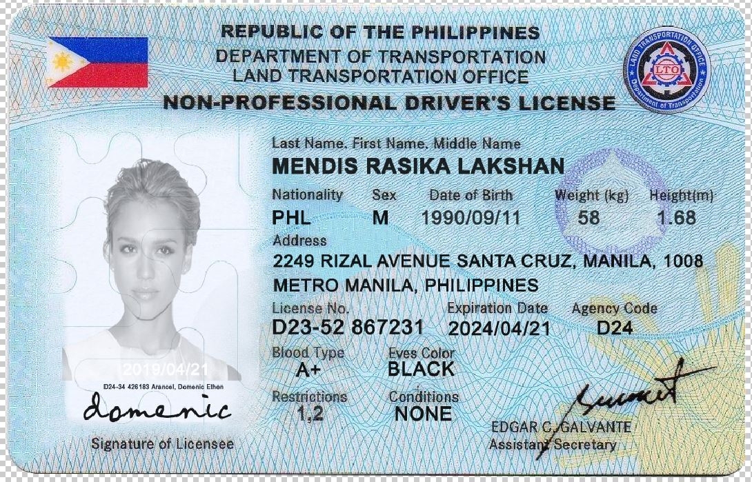 Editable Philippines Driver License Template MehrzHub