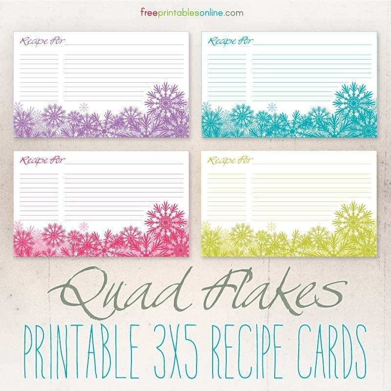 Editable Recipe Card Template Free 3X5 Cards Design Templates