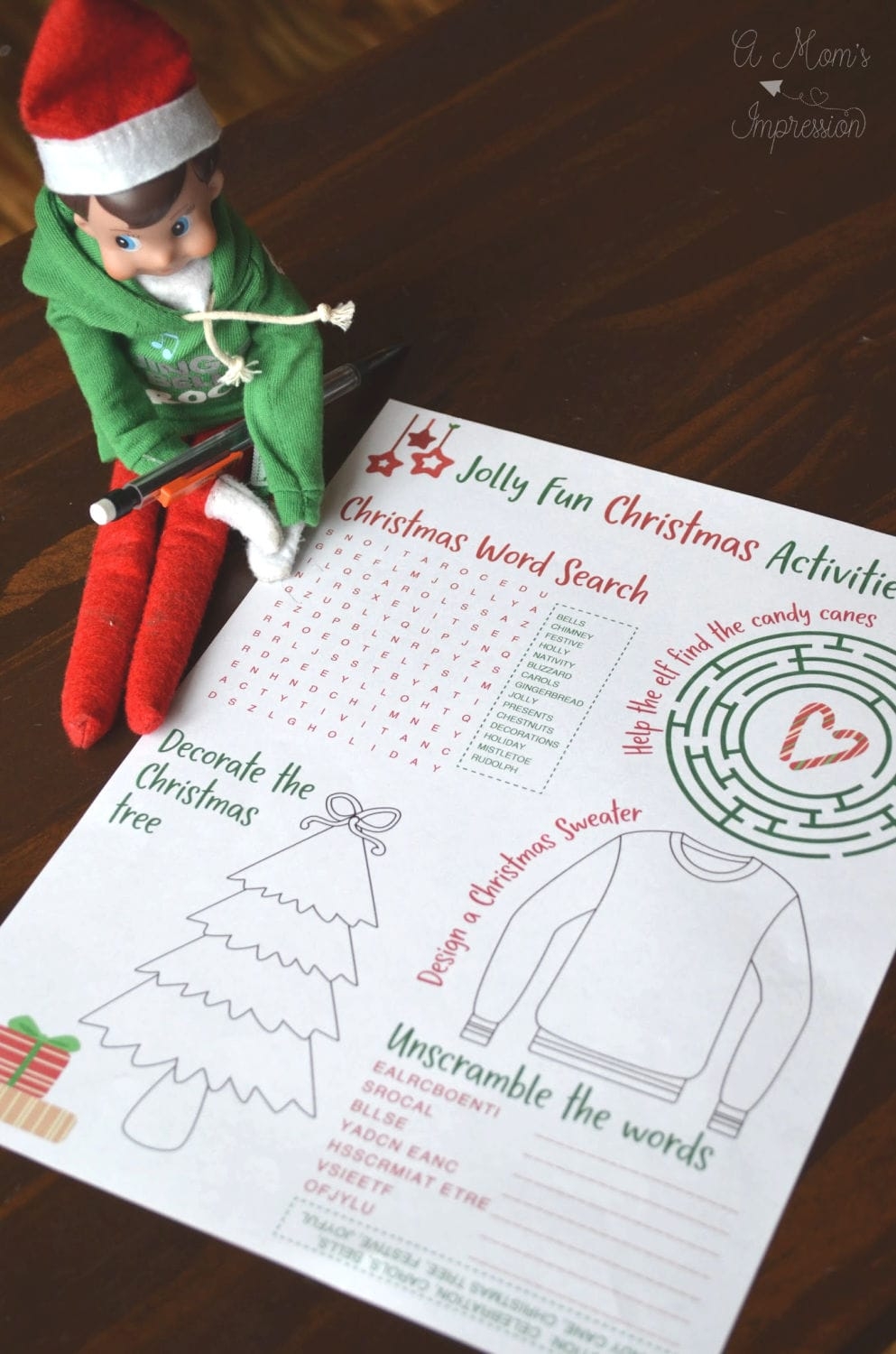 elf on the shelf activity printables