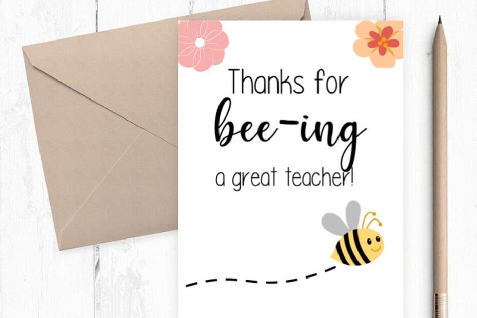End Of Year Card For Teacher Teacher Appreciation Card Printable Card