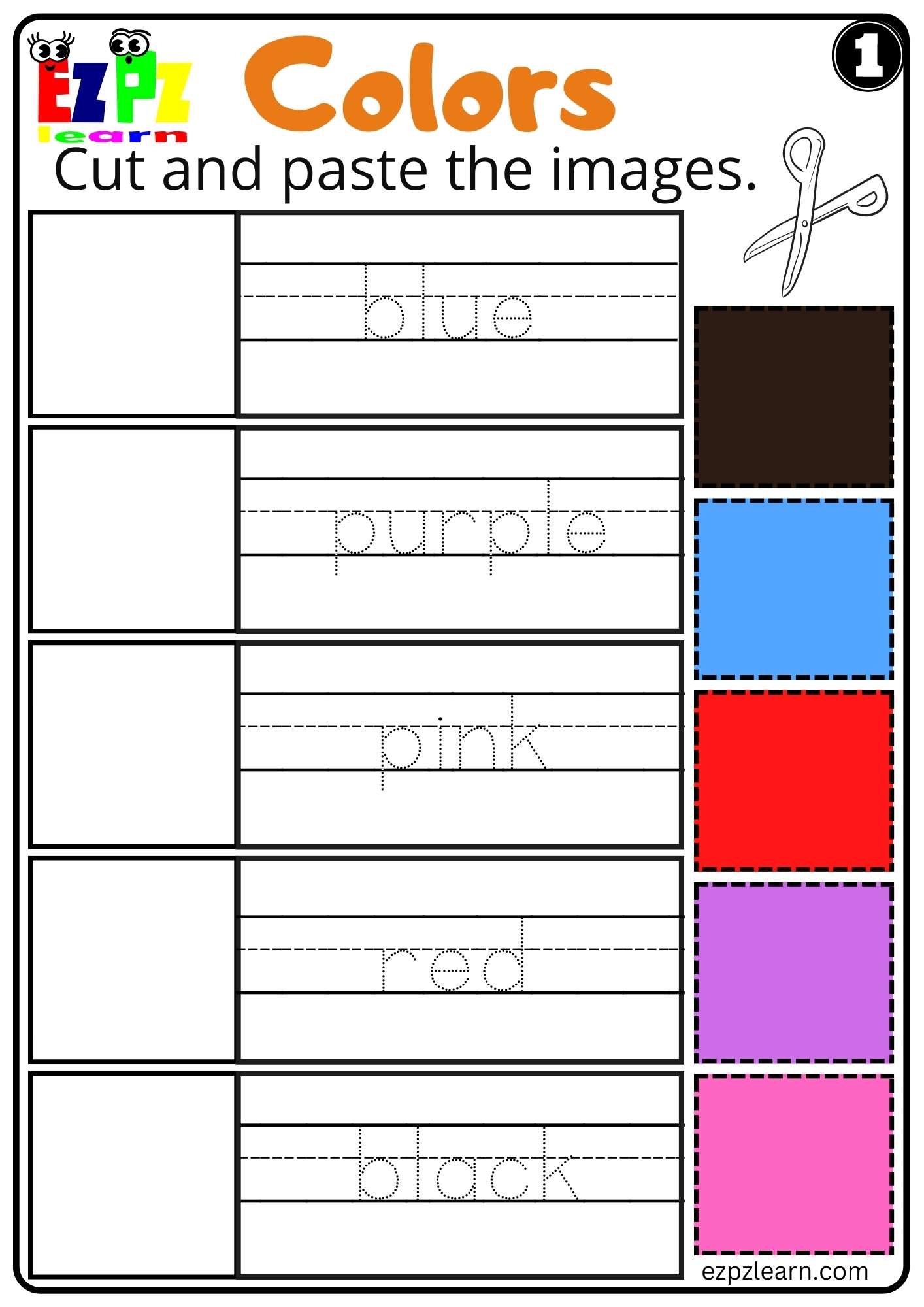 Engaging Color Cut And Paste Worksheets For Kindergarten Fun Learning 