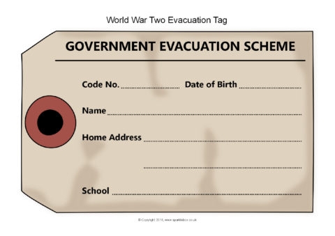 Evacuation Name Tags Sb12410 Sparklebox Throughout World War 2 