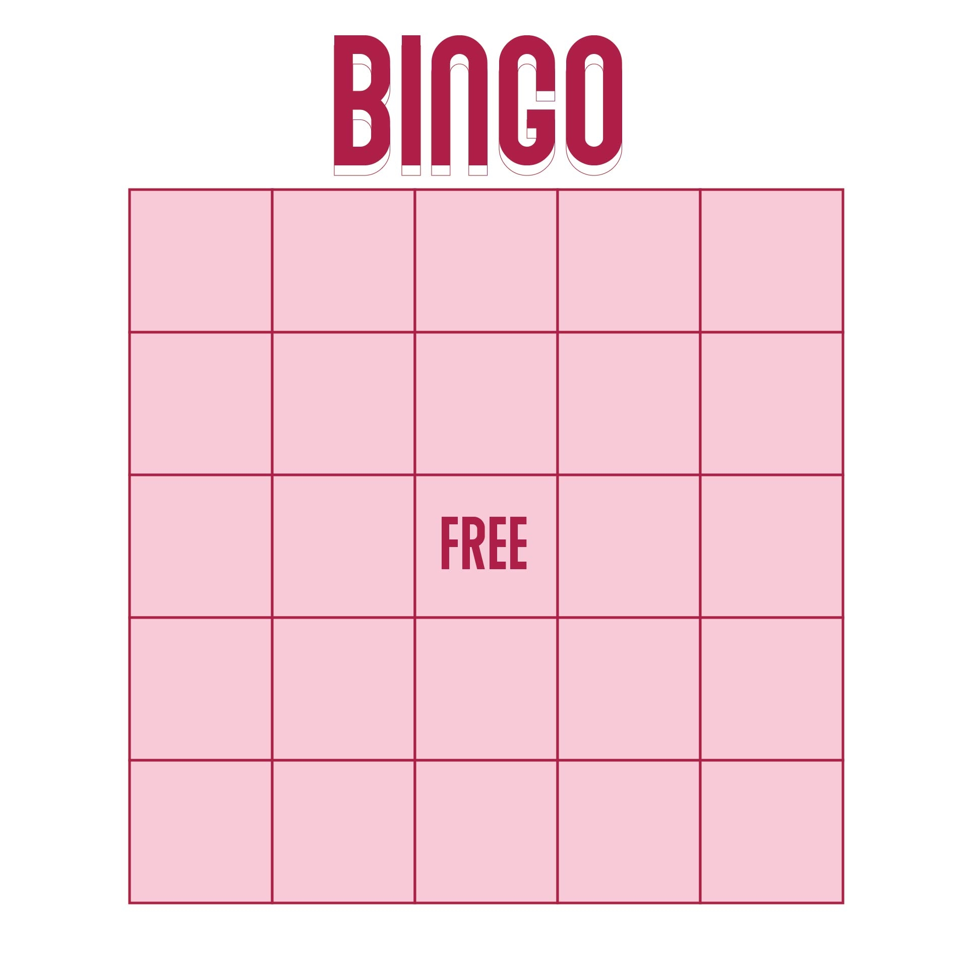 free bingo cards template printable