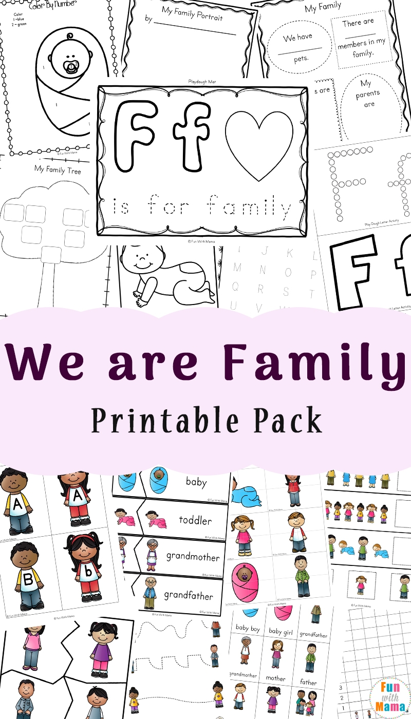 Family Theme Preschool And Family Worksheets For Kindergarten Fun 