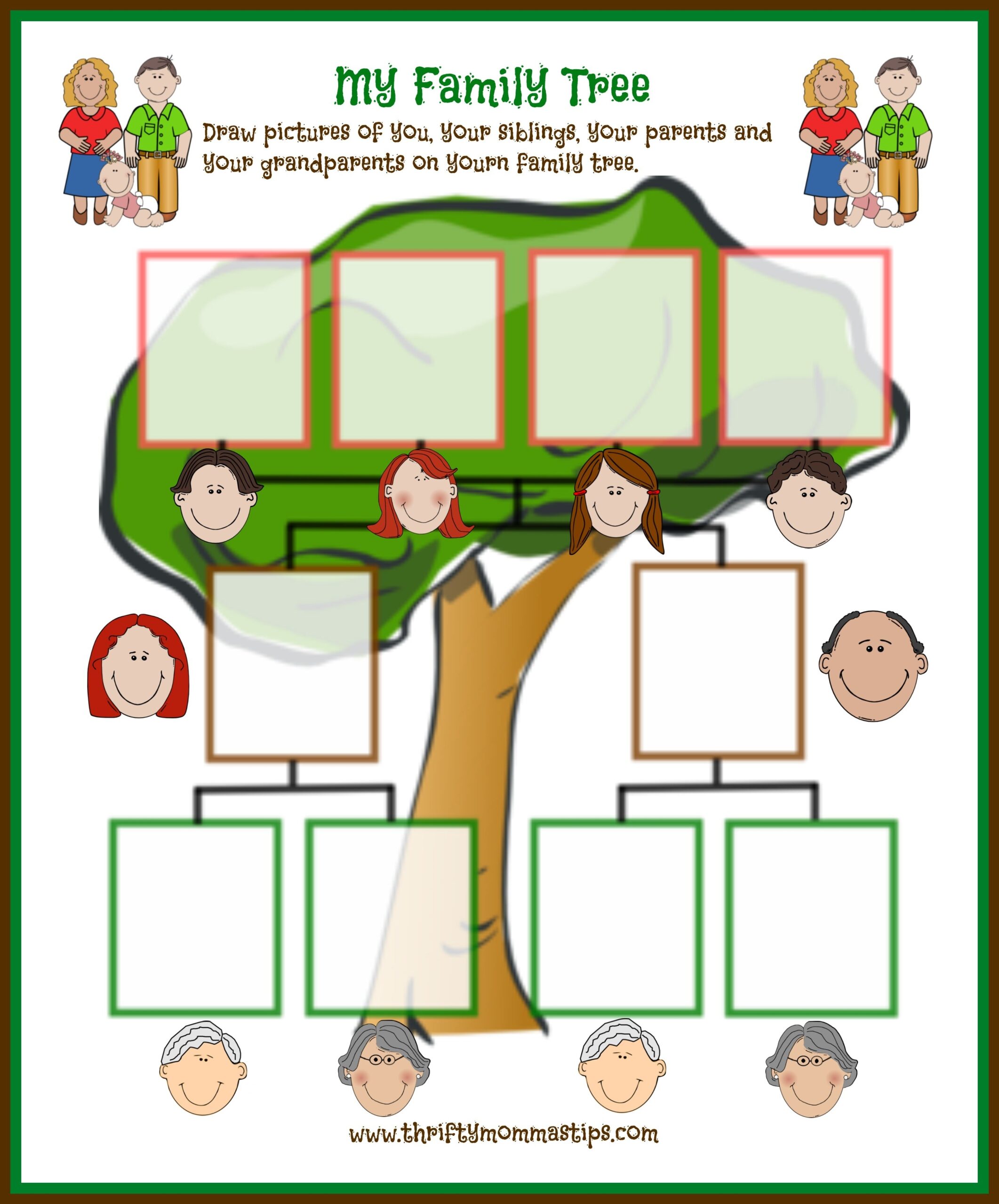 family tree activity printable