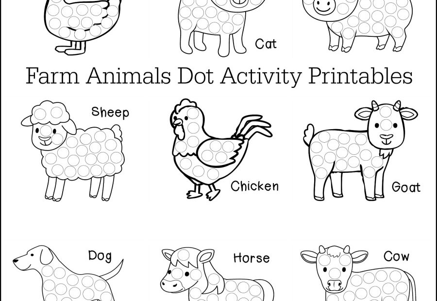 Farm Animals Dot Activity Printables The Resourceful Mama