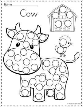 Farm Animals Dot Markers Coloring Pages By The Kinder Kids TPT