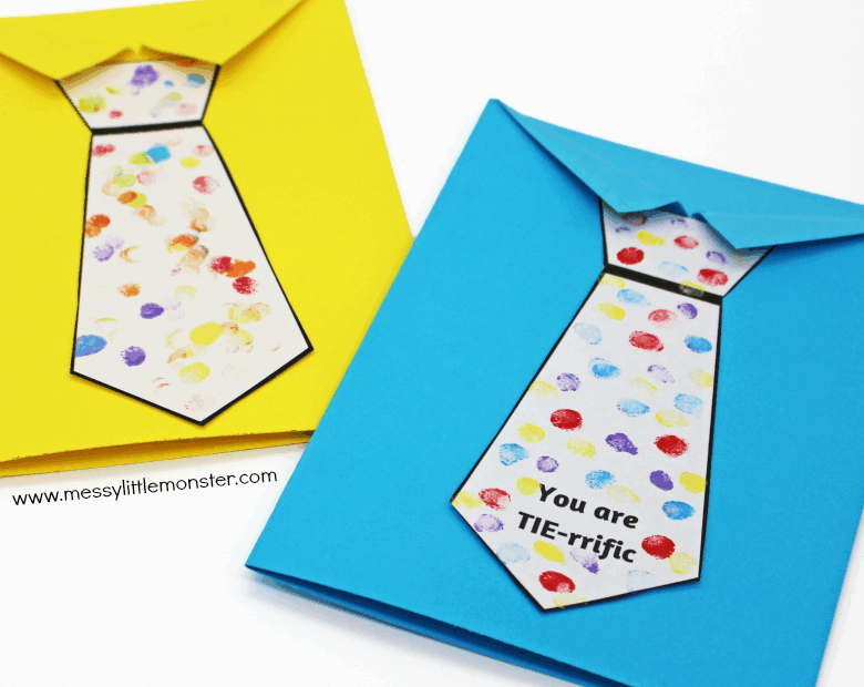 Father 39 s Day Tie Card with Free Printable Tie Template Messy Little