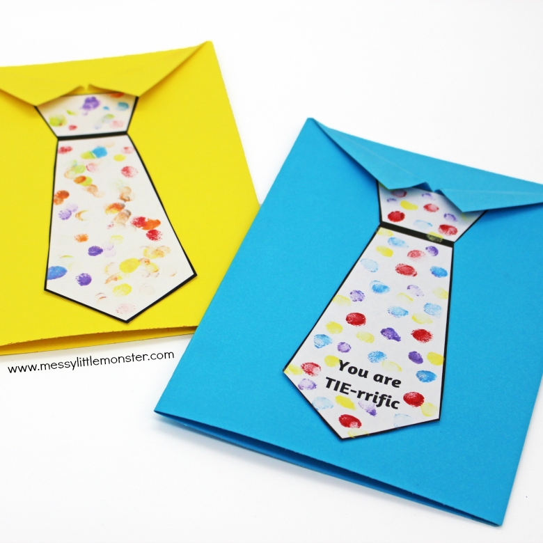 Father 39 s Day Tie Card with Free Printable Tie Template Messy Little 