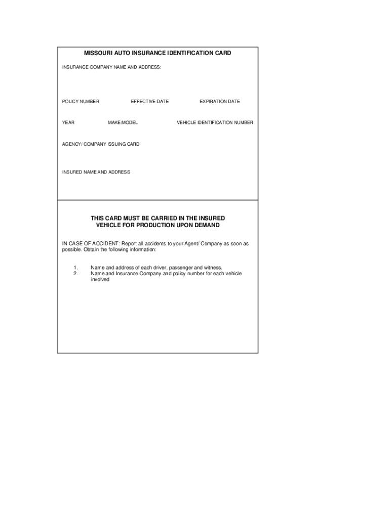 fillable free printable blank insurance card template