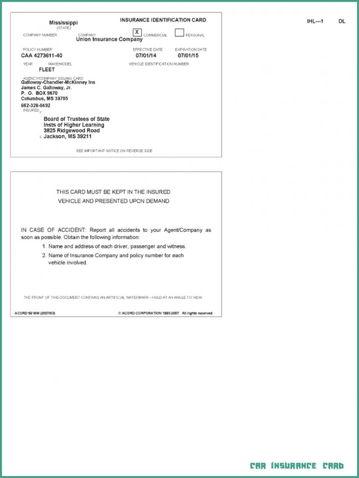 Fillable Free Blank Insurance Card Template Printable Templates