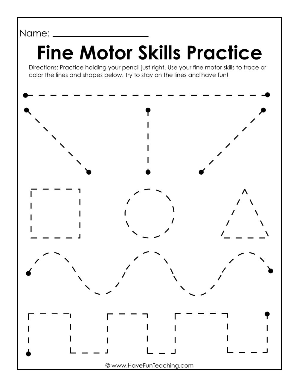 fine motor activities printable