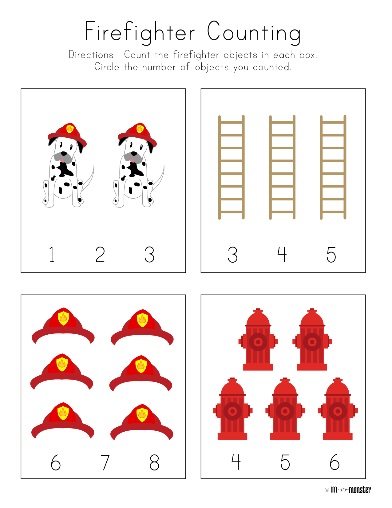 Firefighter Free Weekly Printable Fire Safety Math Fire Safety 