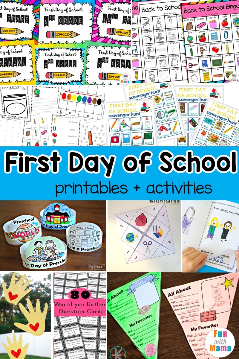 First Day Of Pre K Activities Free Printables