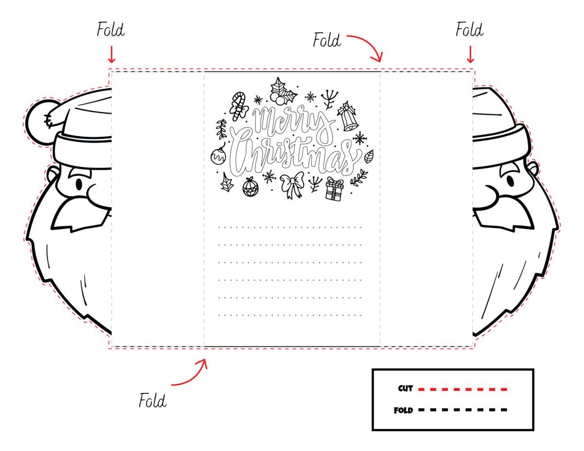 foldable template printable christmas cards
