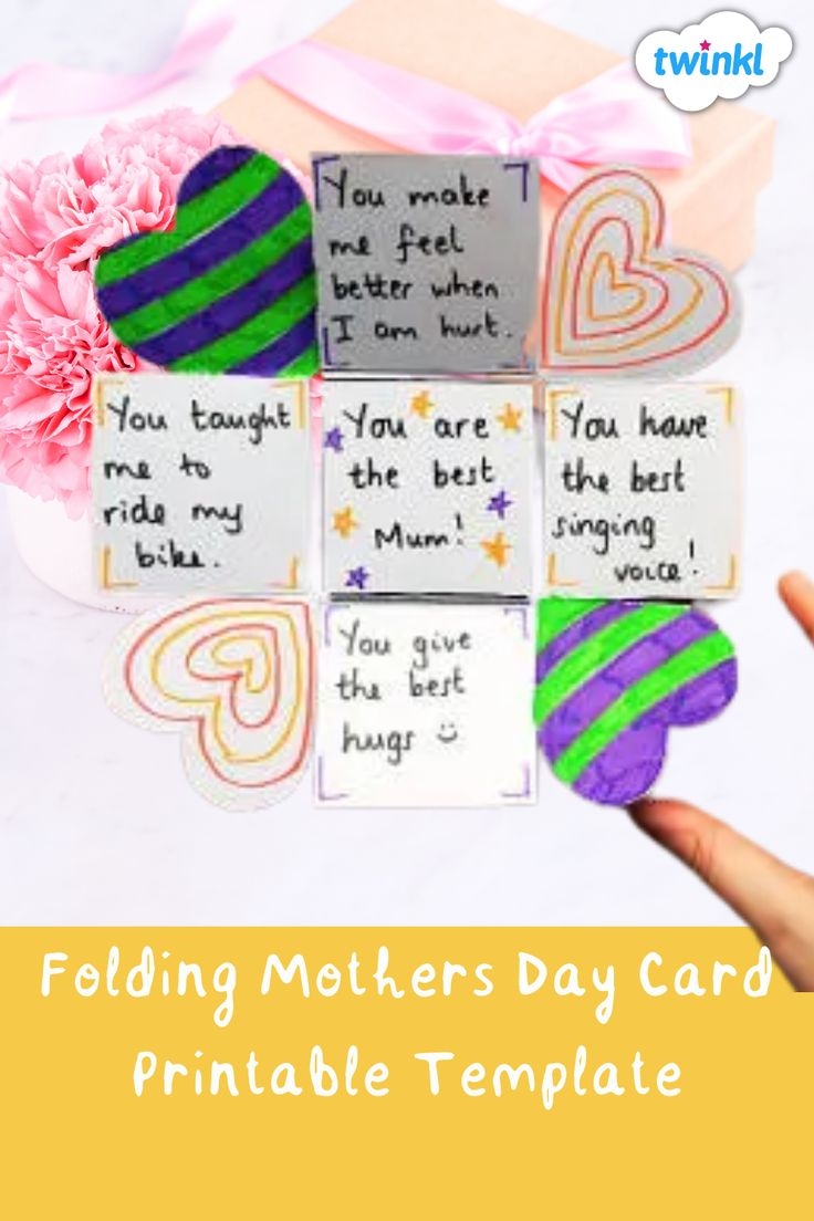 Folding Mothers Day Card Printable Template