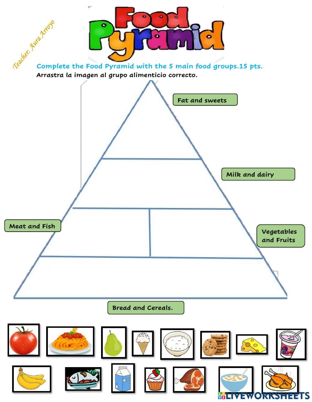Food Pyramid Worksheet For Grade 4