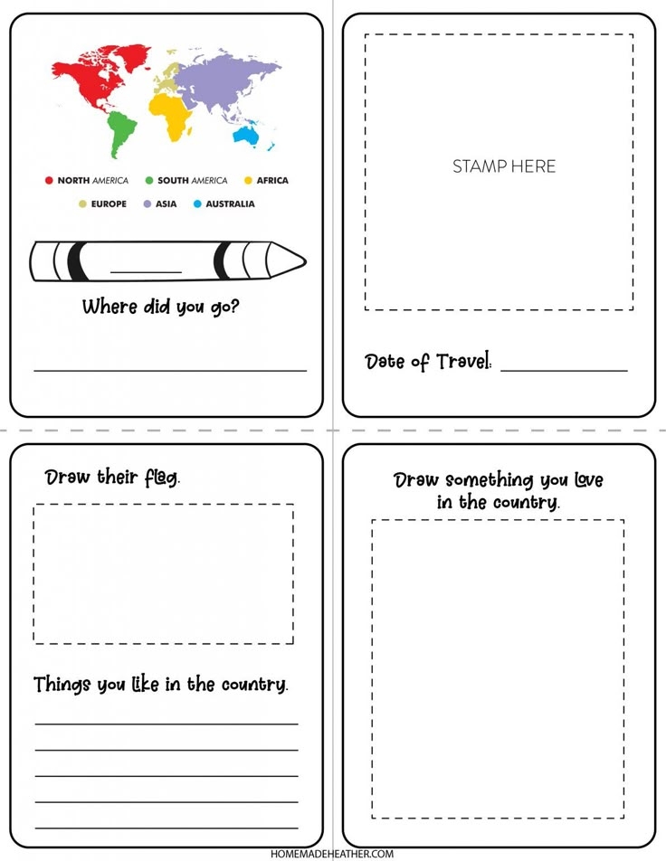 Four Blank Cards With The Words Where Did You Go And An Image Of A Crayon