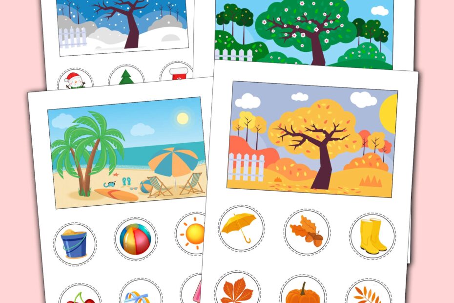 Four Seasons Sorting Printable Worksheet For Toddlers