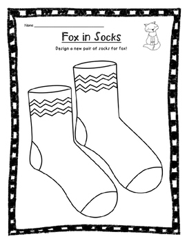 Fox In Socks Activity By Fun With First Graders TpT