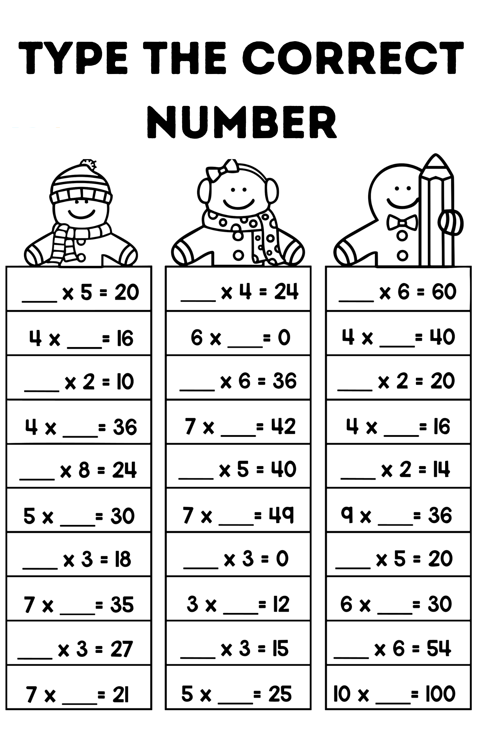 Free 3rd Grade Math Students Activity Shelter Free Printable Math 