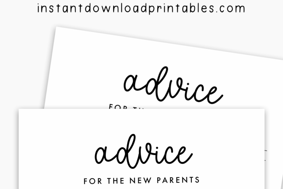 Free Baby Shower Advice For The Parents Card Printables Instant