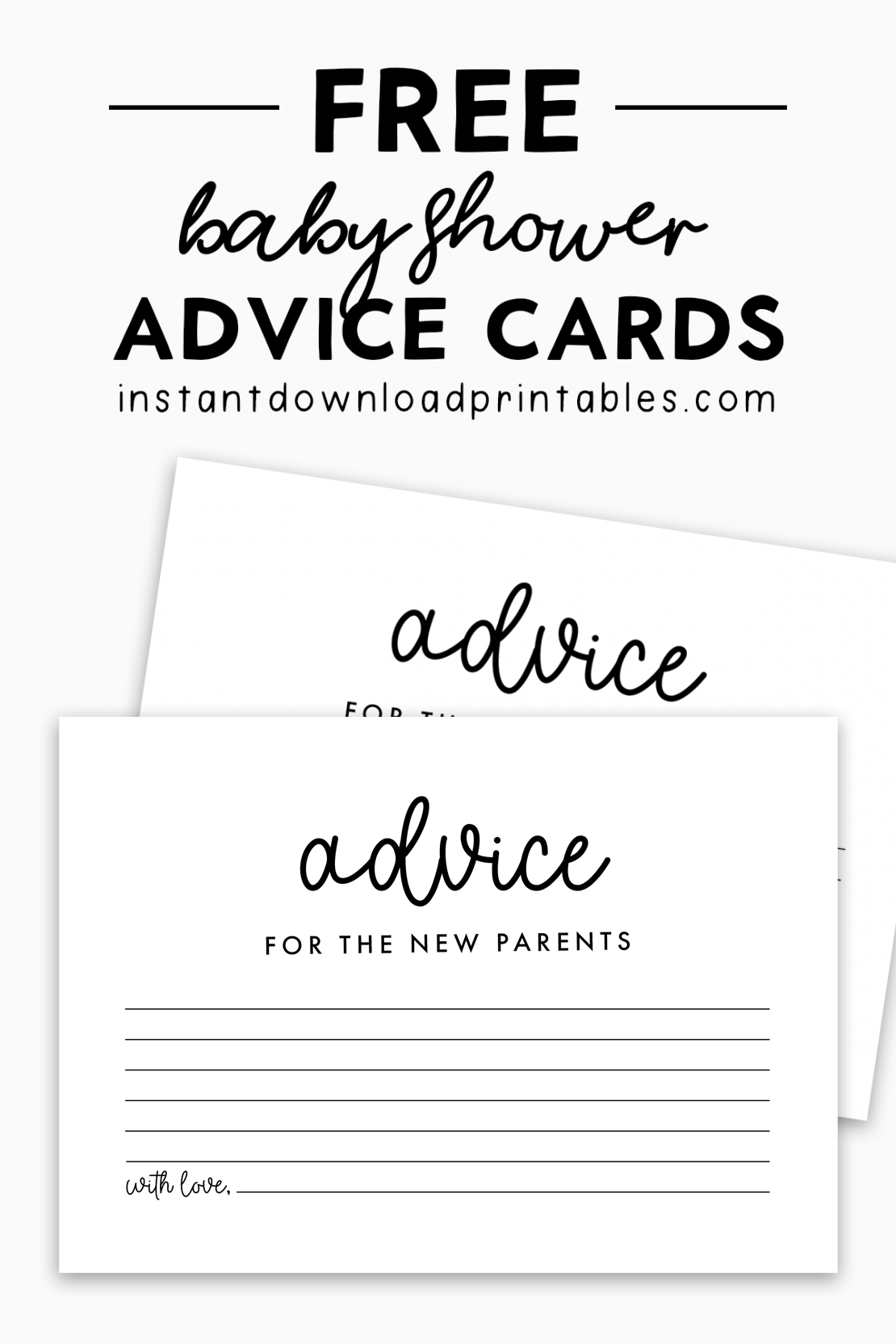 Free Baby Shower Advice For The Parents Card Printables Instant 