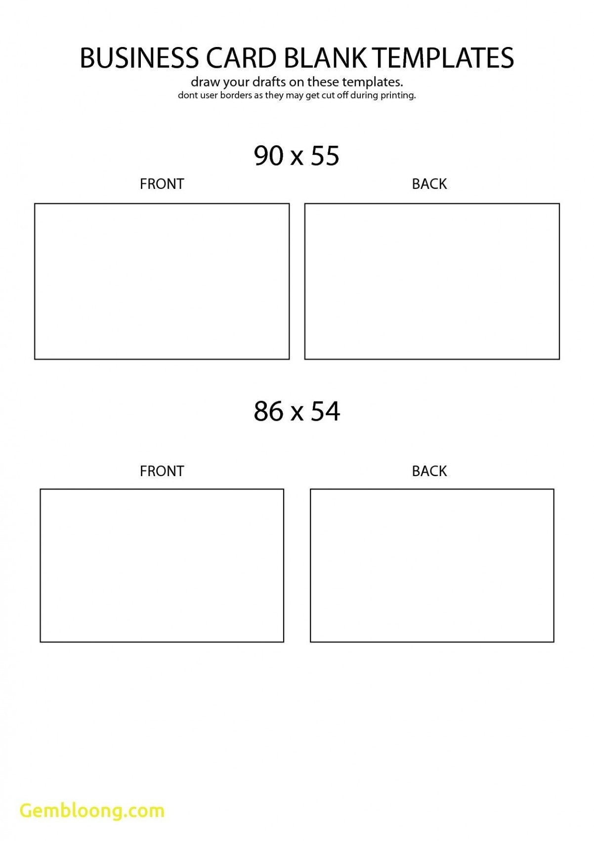 Free Blank Business Card Template Front And Back Design Business Card 