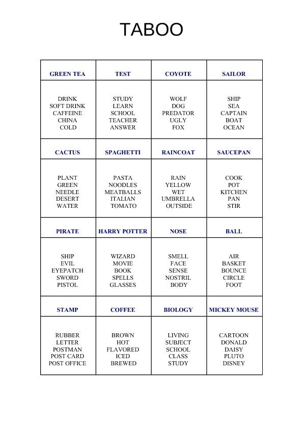 empty taboo cards template free printable