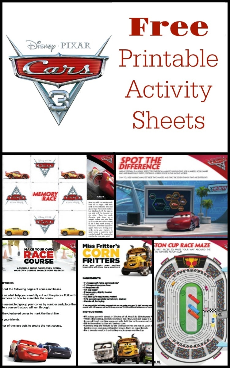 Free Cars 3 Activity Sheets For Kids Build Your Own Race Course And More 