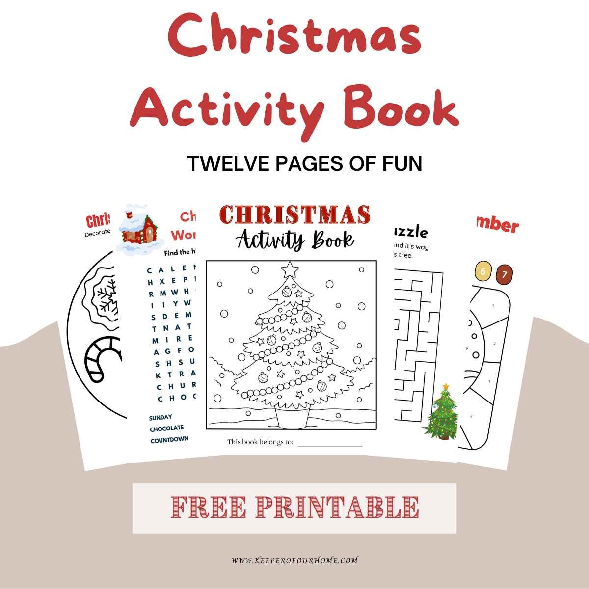 Free Christmas Activity Booklet Printable For Kids Keeper Of Our Home
