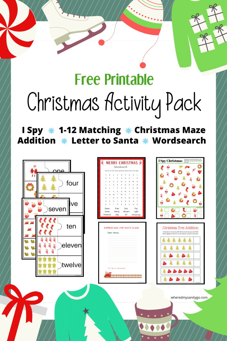 free printable christmas activity pack