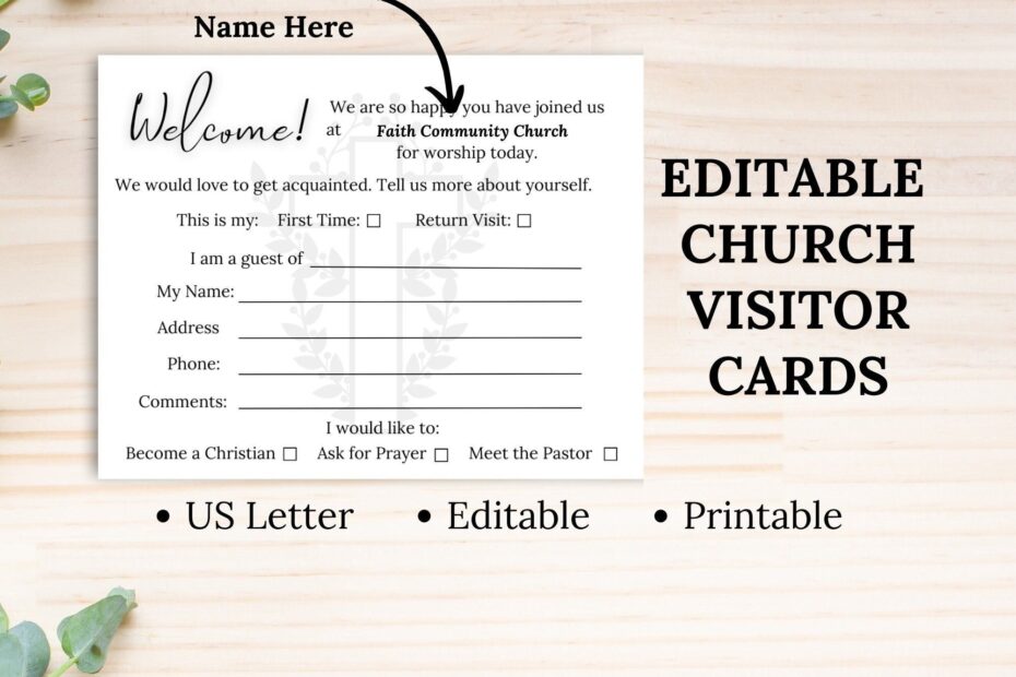 Free Church Visitor Card Templates