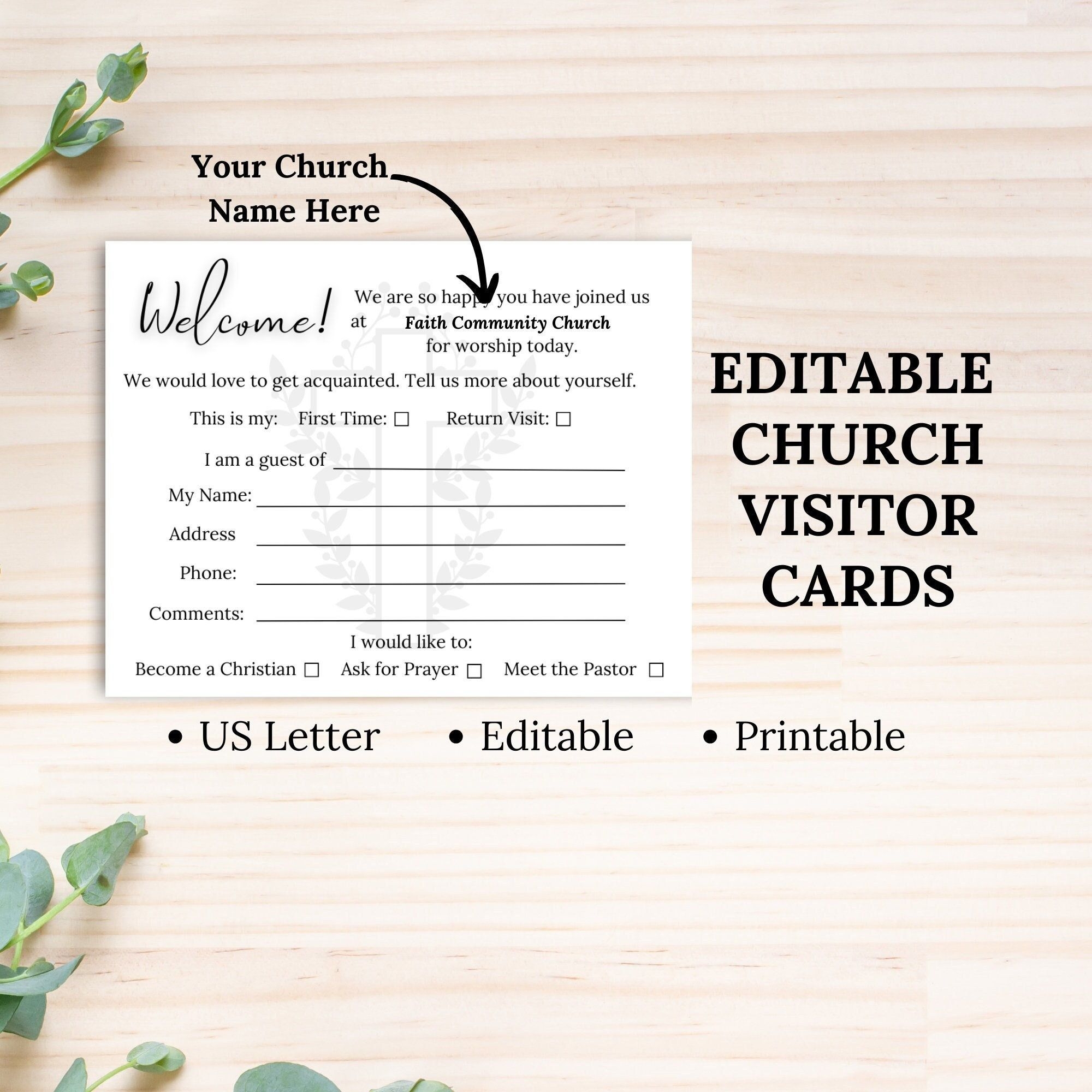 Free Church Visitor Card Templates