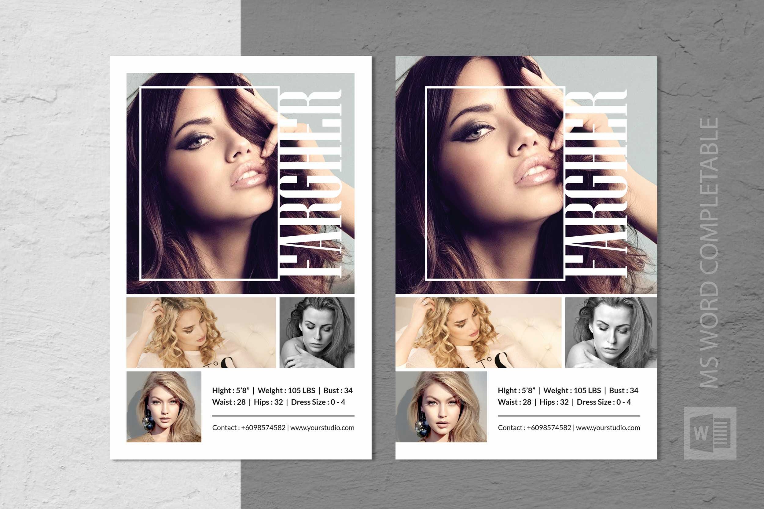 free printable comp card template