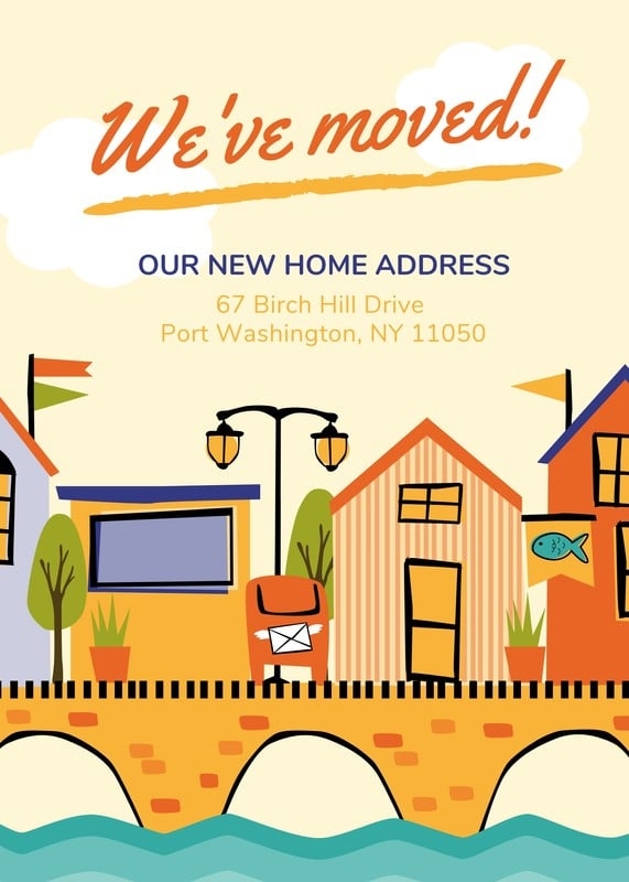 Free Custom Printable Moving Announcement Templates Canva