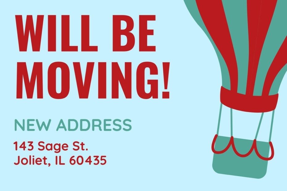 Free Custom Printable Moving Announcement Templates Canva