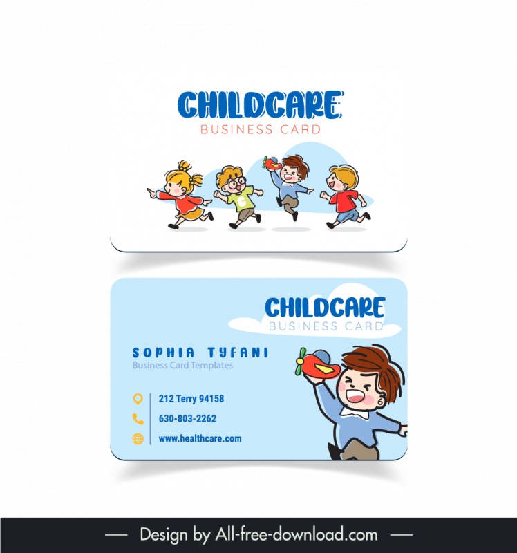 free printable daycare business card template