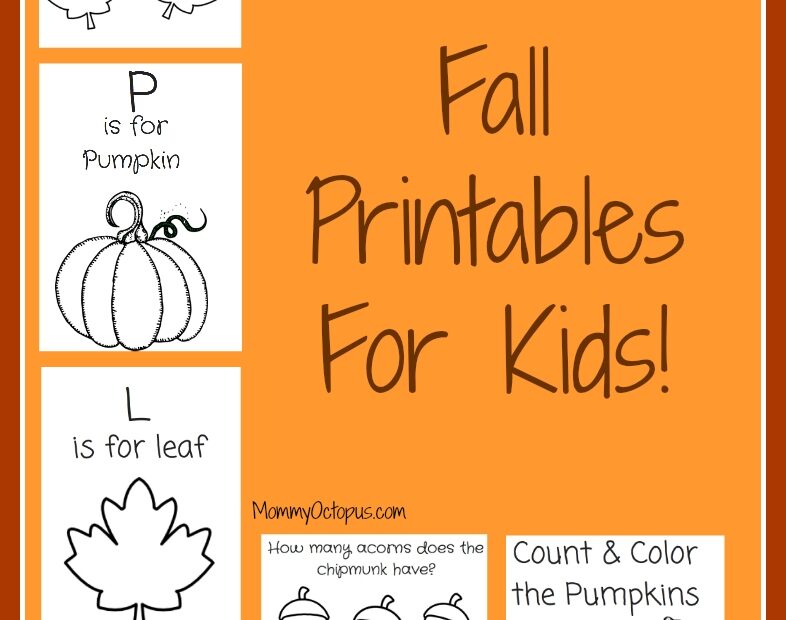 Free Fall Printable Activity Sheets Mommy Octopus