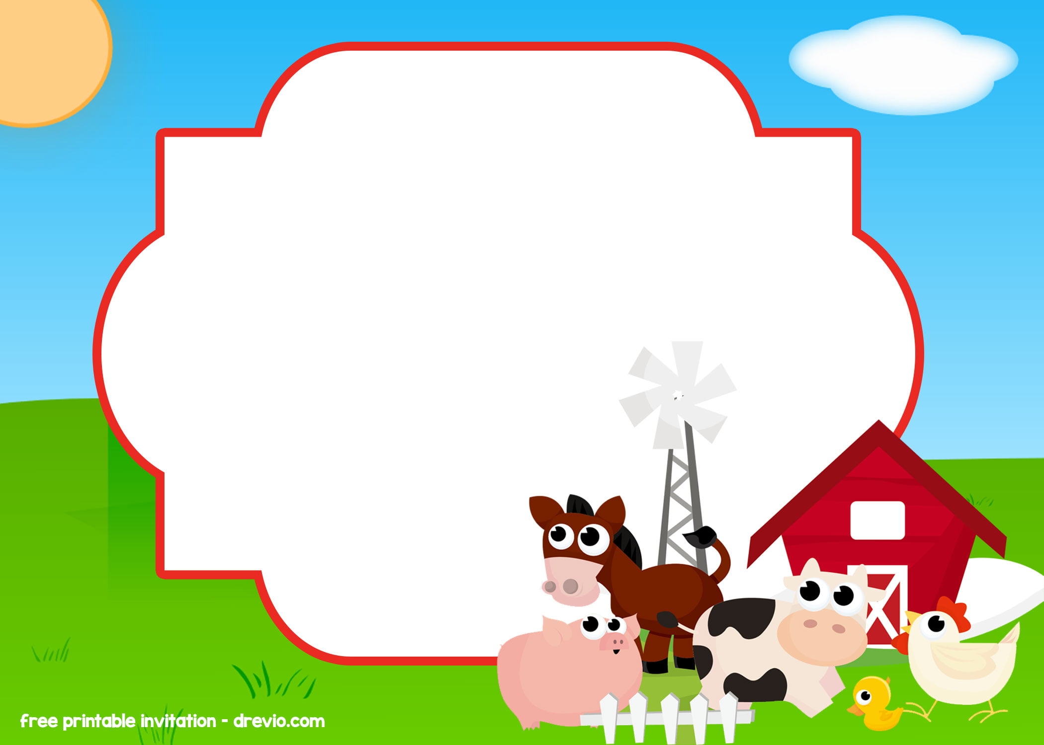 farm template card printable
