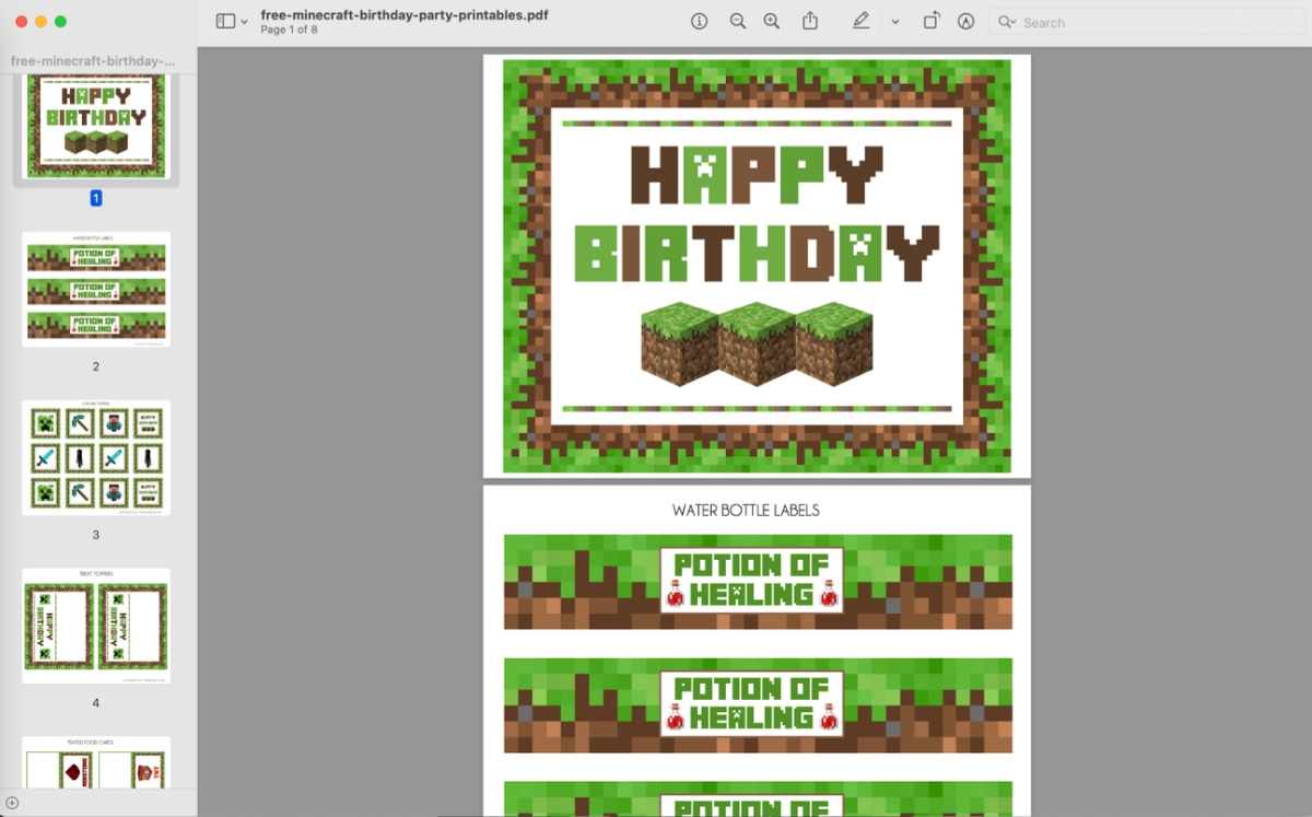 Free Free Printable Minecraft Happy Birthday Cards Download Free Free 