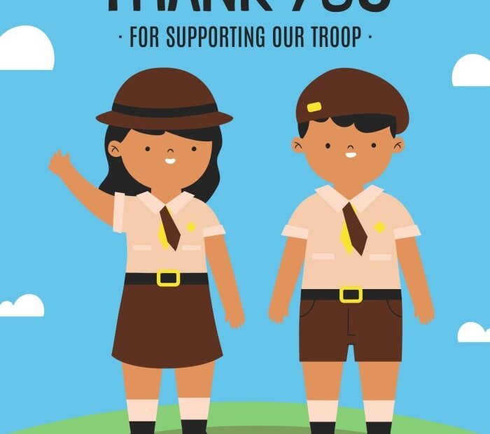 Free Hand drawn Scout Thank You Card Template