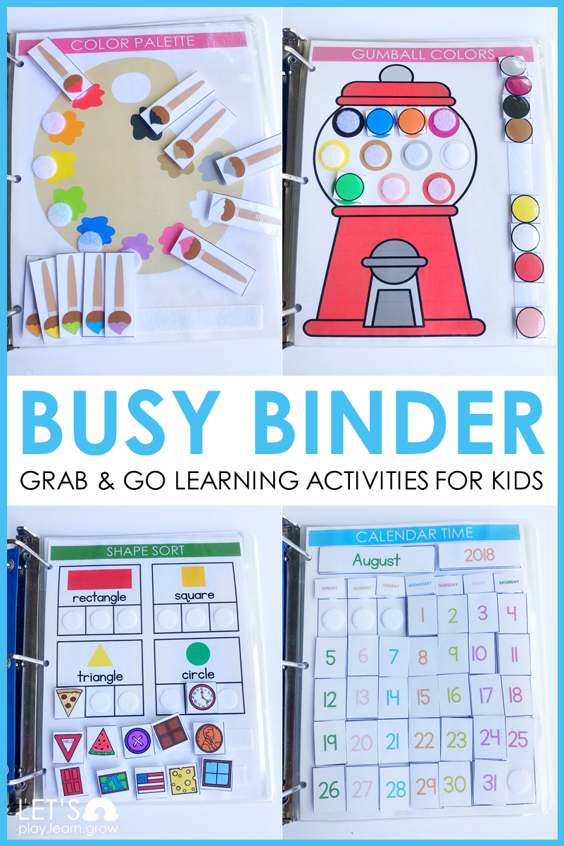learning activities binder with free printable