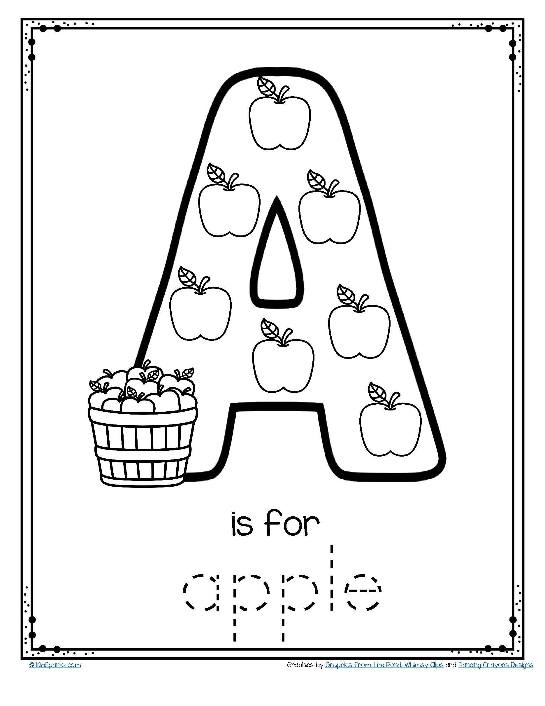 letter a coloring page alphabet preschool printable activities